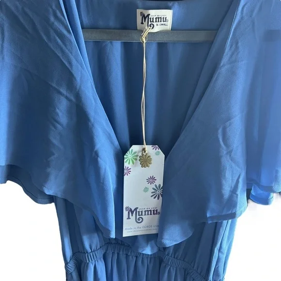 Show Me Your MuMu Audrey Wrap Maxi Dress in Coastal Blue, NWT, XS - Picture 7 of 8